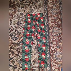 LuLaRoe Kids Leggings with Santa Print - Green and Red